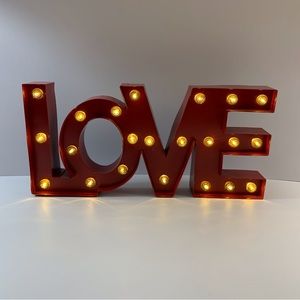 LOVE Metal 3D Decor Marquee Light Up Sign to hang or sit on shelf